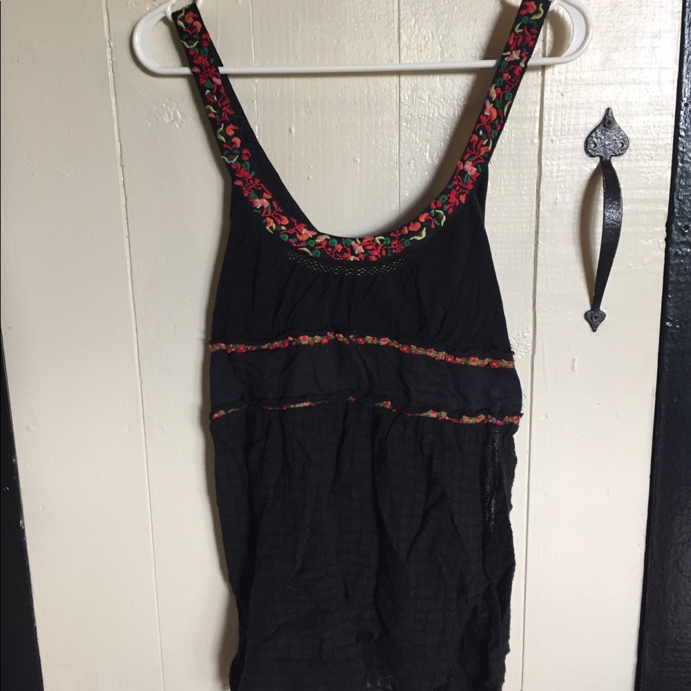 Free People Black and Floral Tank